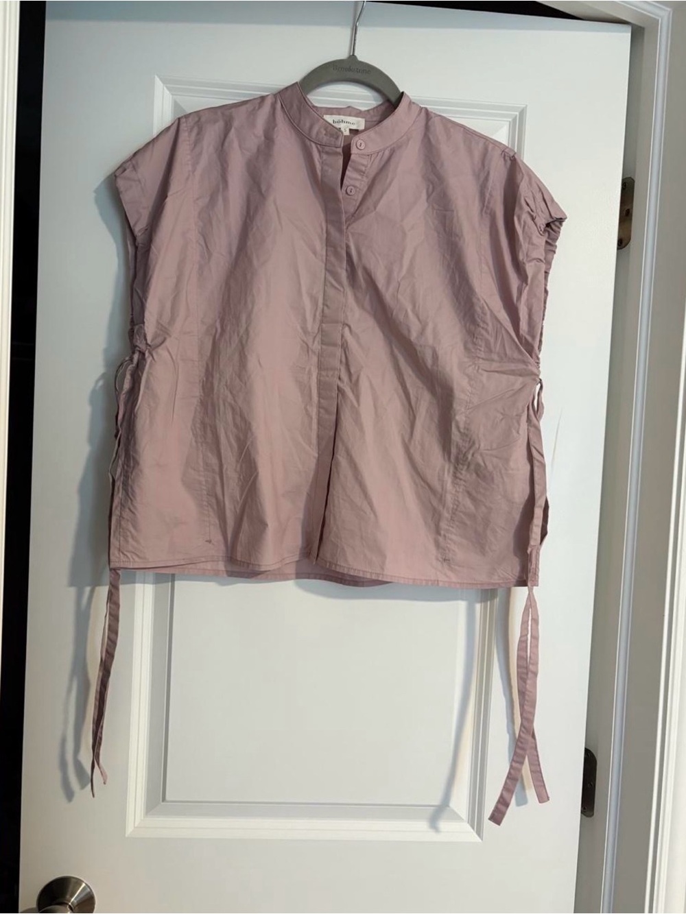 Bohme Light Pink Women's Short-Sleeve Tie-Side Top